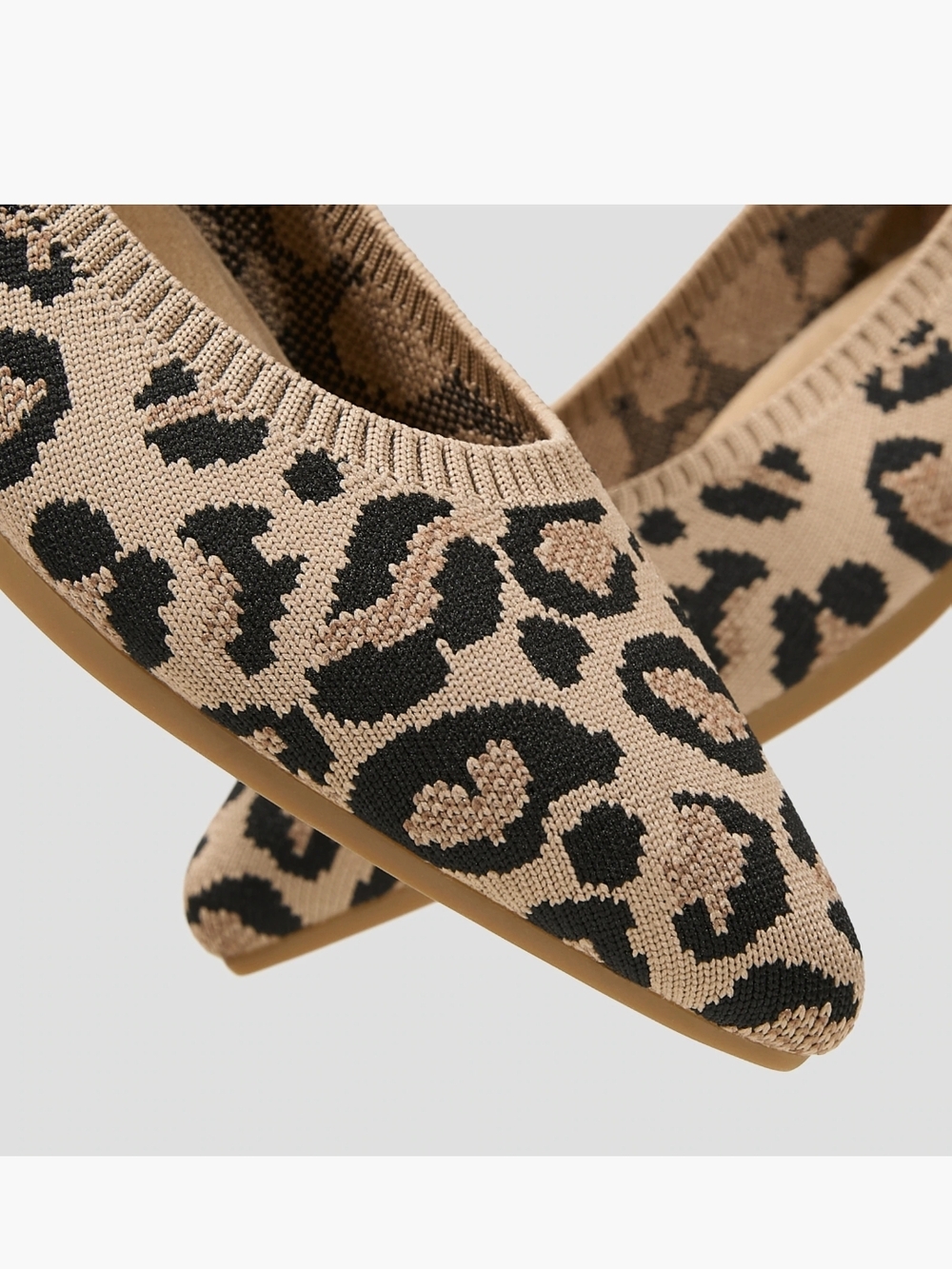 Vionic Leopard-Print Pointed Knit Flats in Tan and Black - Picture 5 of 7